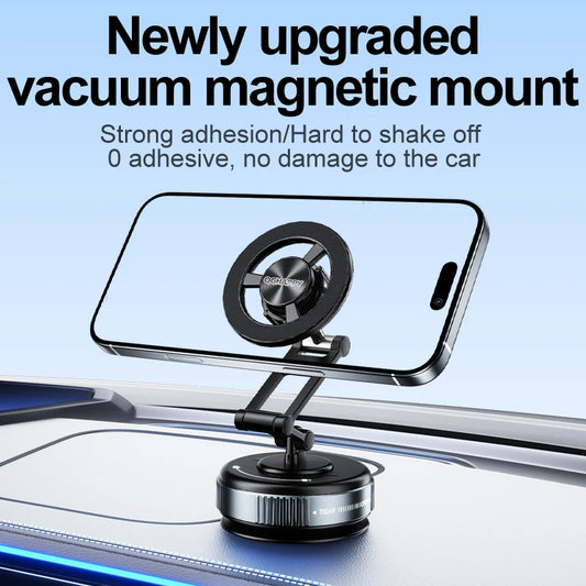 Car Phone Magnetic Stand Mechanical Vacuum Suction Cup Rotate 360° Magnetic Adsorption Bracket Navigation Universal Holder