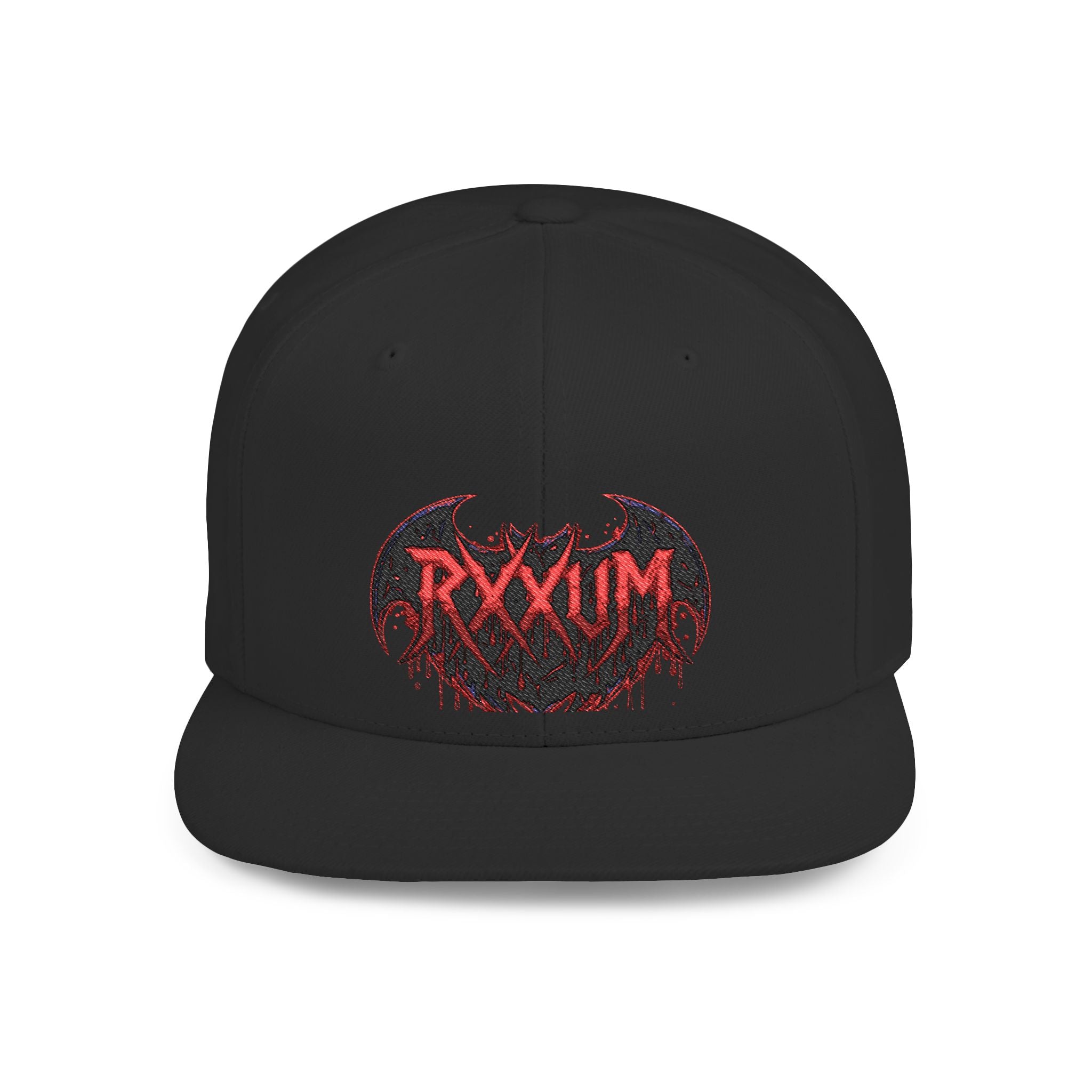 Dripping Bat Logo Snapback | RXXUM Flat Bill Cap