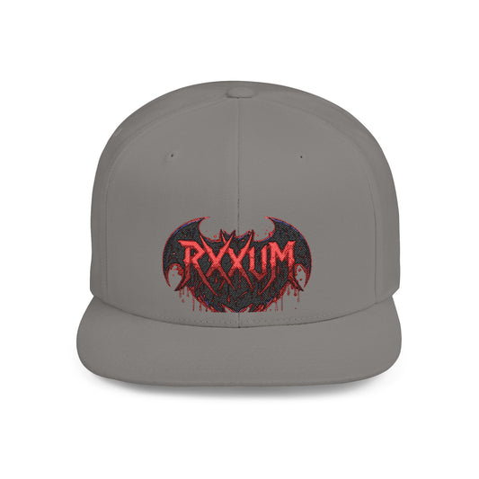 Dripping Bat Logo Snapback | RXXUM Flat Bill Cap
