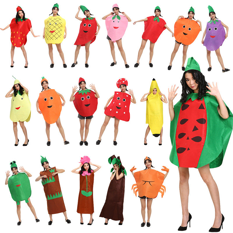 Adult Children's Day Performance Costume Non-woven Fruit and Vegetable Handmade Environmentally Friendly Show Clothes