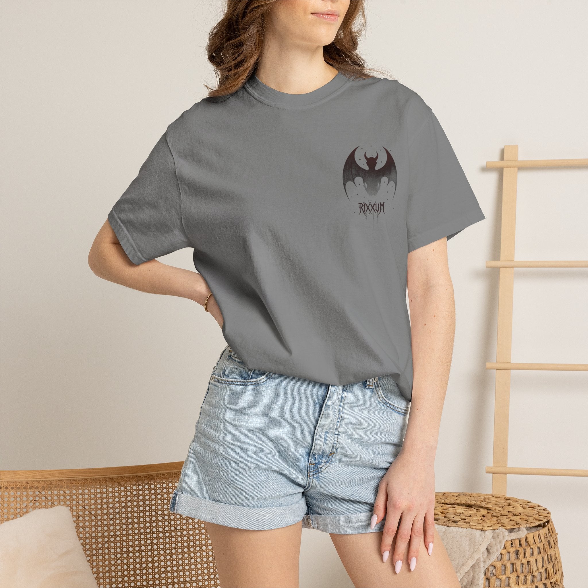 Bat Skull Graphic T-Shirt | RXXUM Gothic Band Tee