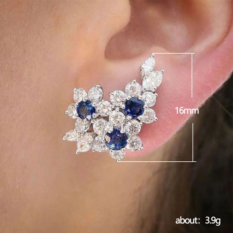Luxury CZ Round Stud Earrings | Women's Wedding & Party Jewelry