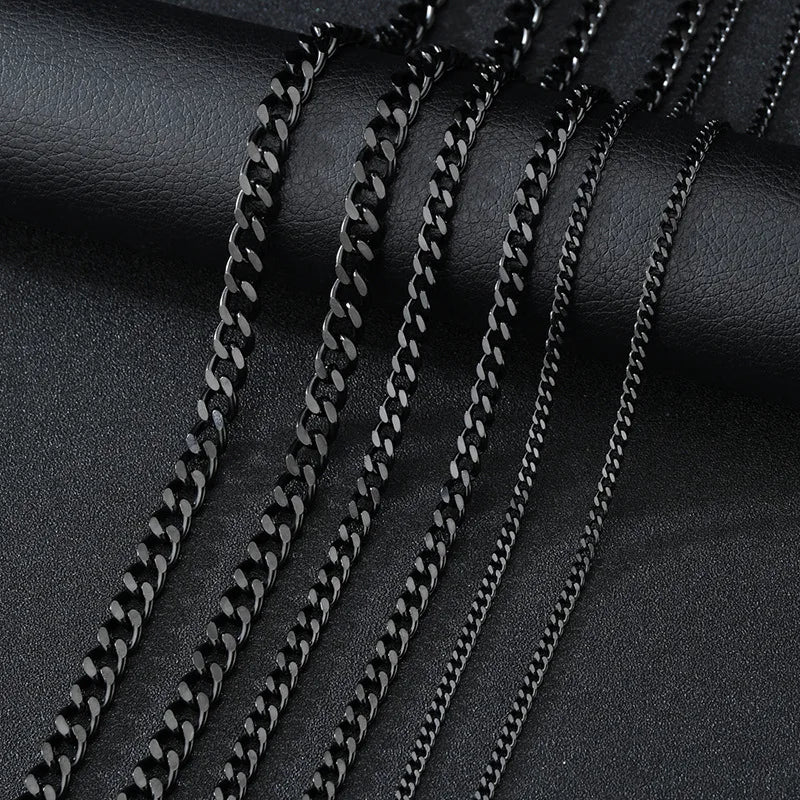 Cuban Link Chain Necklace | Stainless Steel Punk Choker 3-7mm