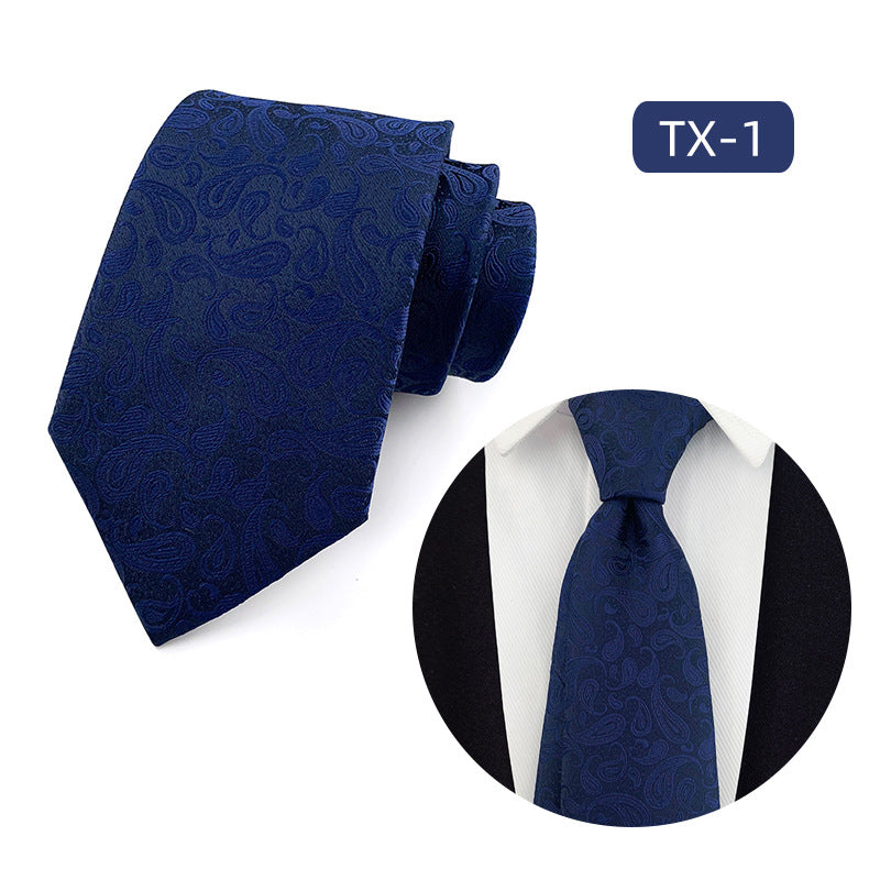 in stock wholesale men's tie jacquard yarn-dyed fabric small floral pattern business casual wedding groom tie
