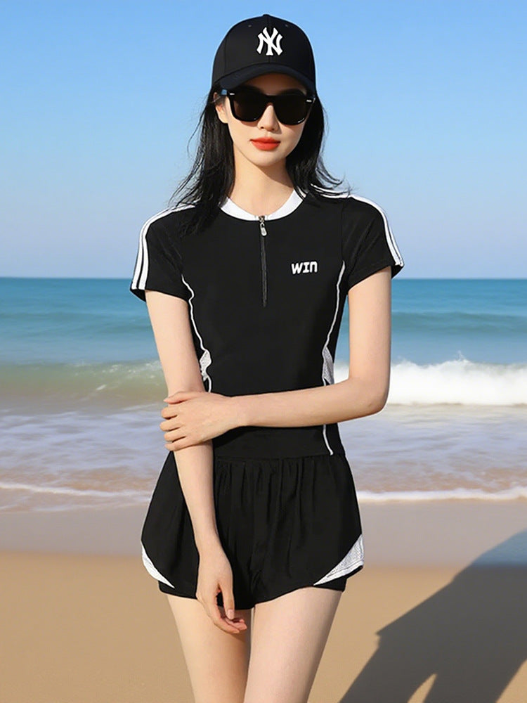 Women's Swimsuit Hot Spring 2025 New Split Slimming Look Belly-Covering Conservative Swimming Pool Special Sports Boxer Swimsuit