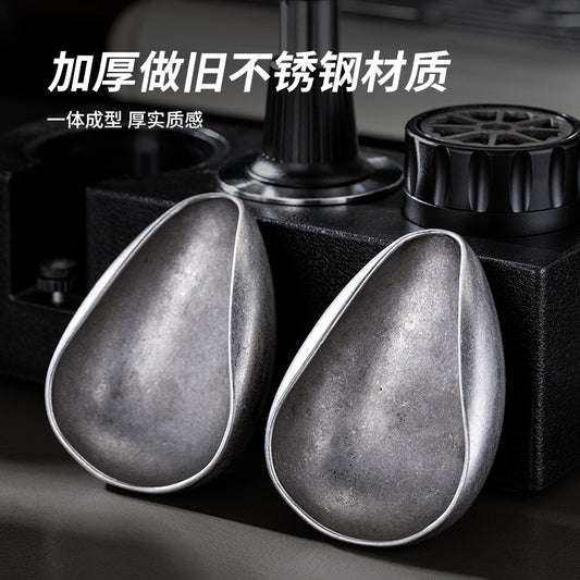 Stainless steel coffee scale bean dish sub-packaging plate bean dish vintage coffee bean measuring cup scale bean dish special bowl measuring spoon