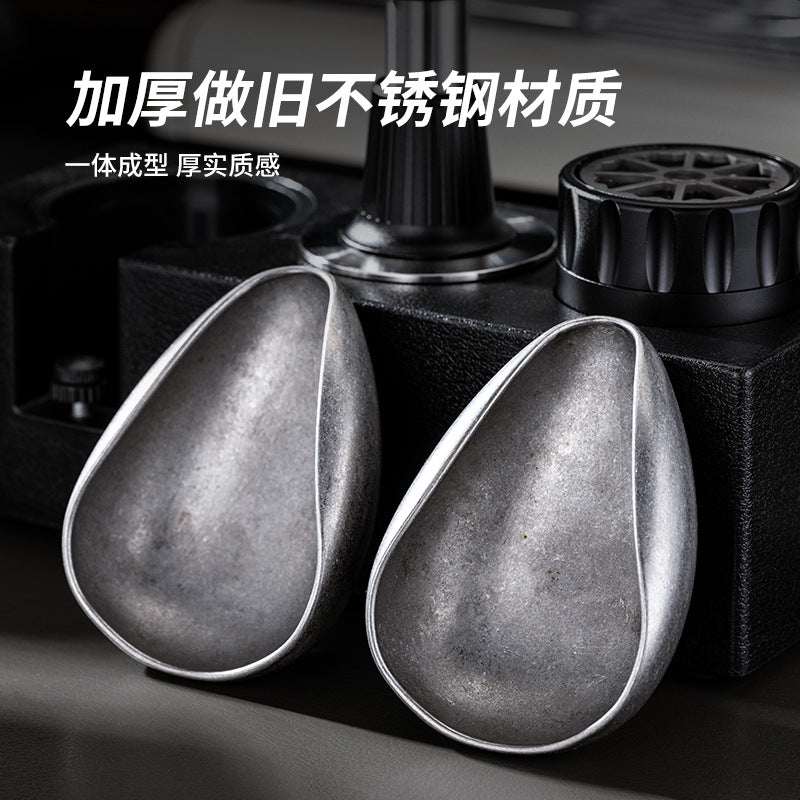 Stainless steel coffee scale bean dish sub-packaging plate bean dish vintage coffee bean measuring cup scale bean dish special bowl measuring spoon