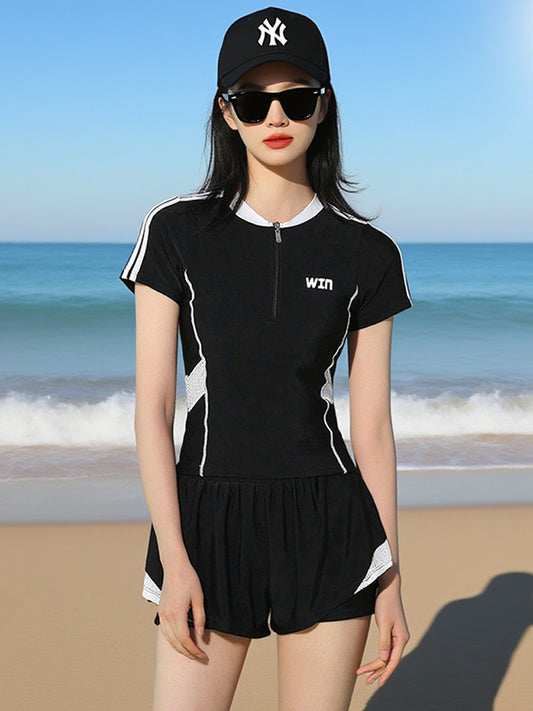 Women's Swimsuit Hot Spring 2025 New Split Slimming Look Belly-Covering Conservative Swimming Pool Special Sports Boxer Swimsuit