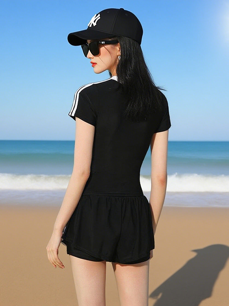 Women's Swimsuit Hot Spring 2025 New Split Slimming Look Belly-Covering Conservative Swimming Pool Special Sports Boxer Swimsuit
