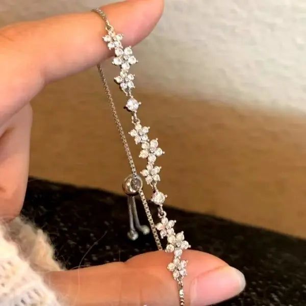 Crystal Zircon Heart Charm Bracelet | Women's Party Jewelry