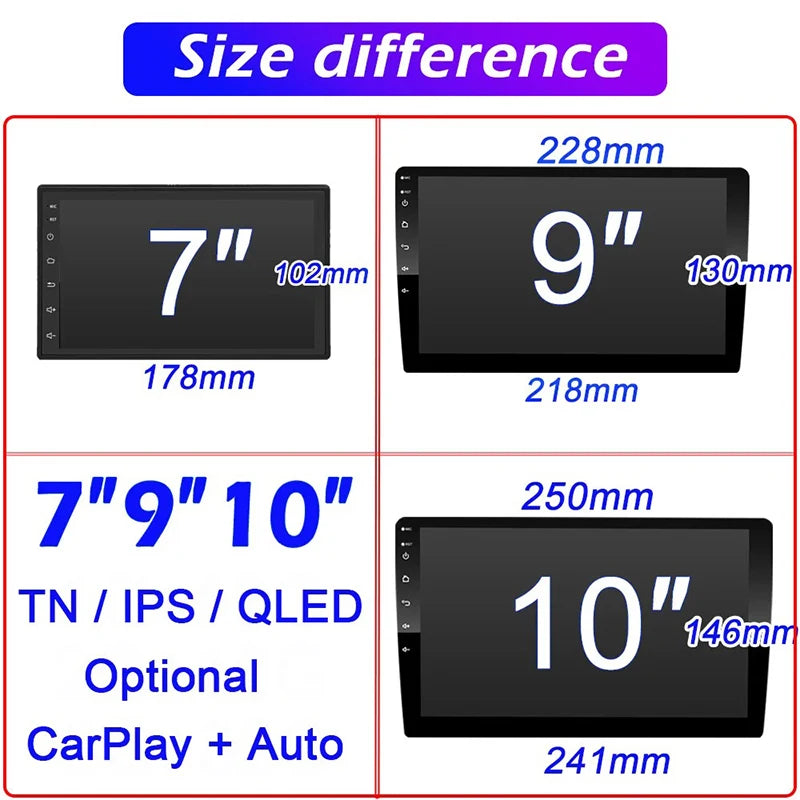 7/9/10 inch Universal Android 13 Car Radio 32G/64G Autoradio android 2 Din car radio GPS BT Central Multimedia Smart car systems