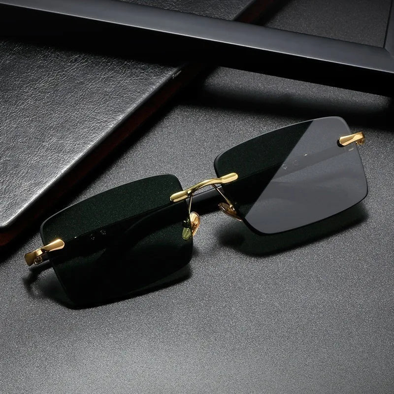 Retro Rimless Sunglasses | UV400 Frameless Shades for Men & Women