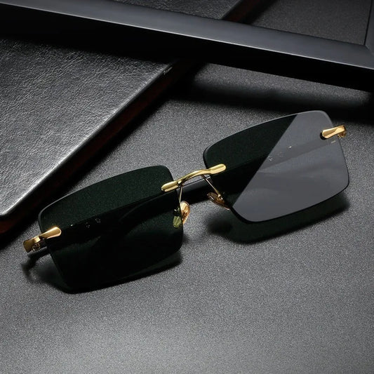Retro Rimless Sunglasses | UV400 Frameless Shades for Men & Women