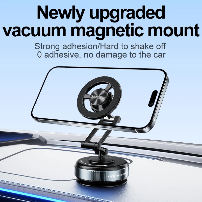 Car Phone Magnetic Stand Mechanical Vacuum Suction Cup Rotate 360° Magnetic Adsorption Bracket Navigation Universal Holder