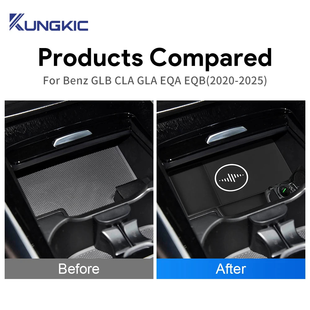 For Mercedes-Benz CLA GLA GLB EQA EQB 2020 2021 2022 2023 2024 2025 Car Wireless Charging Holder Mobile Phone Charger Board
