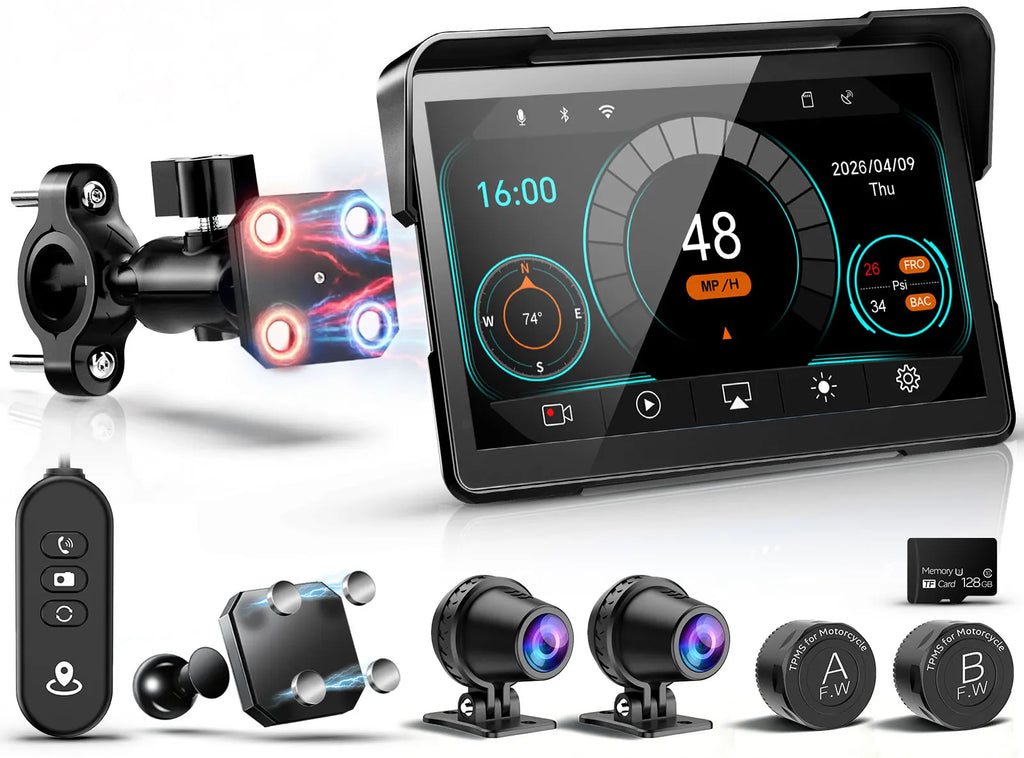 Motorcycle Wireless Magnetic CarPlay Android Auto Portable Quick-Release GPS Navigation for All Models