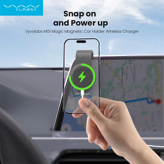 15W Magnetic Car Phone Holder Mobile Support Telephone Holder Interior Gadgets for iPhone 12-17 Stand Dashboard Center Console