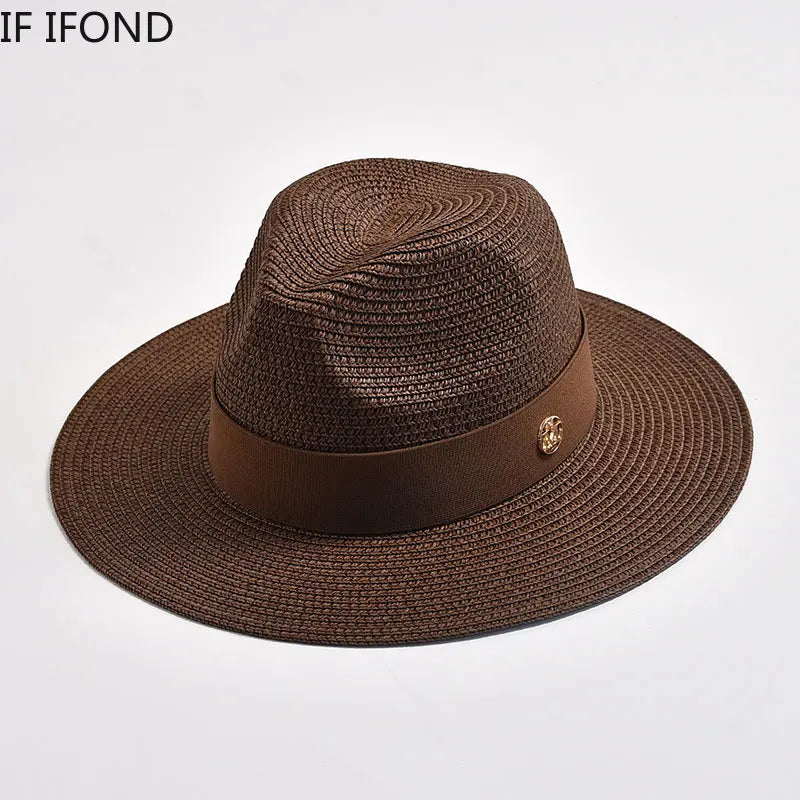 Panama Straw Sun Hat | Elegant Beach & Travel Jazz Hat
