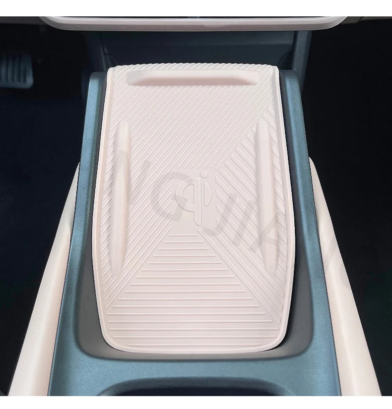 Car Center Console Wireless Charging Pad Anti Slip Pad Mat For BYD Seagull Washable Phone Anti Dirty Pad Interior Accessories