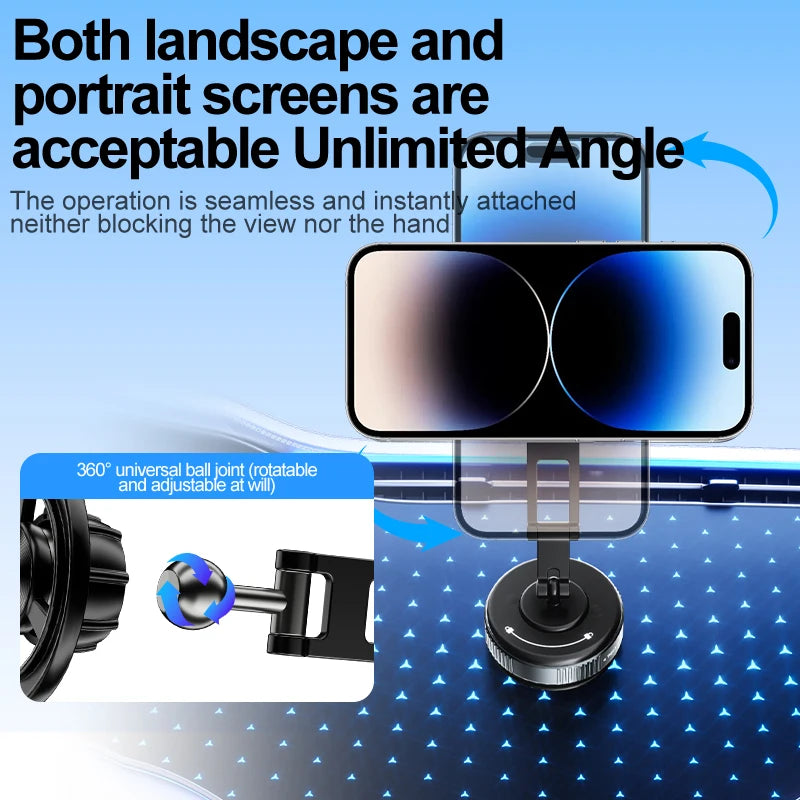 Car Phone Magnetic Stand Mechanical Vacuum Suction Cup Rotate 360° Magnetic Adsorption Bracket Navigation Universal Holder