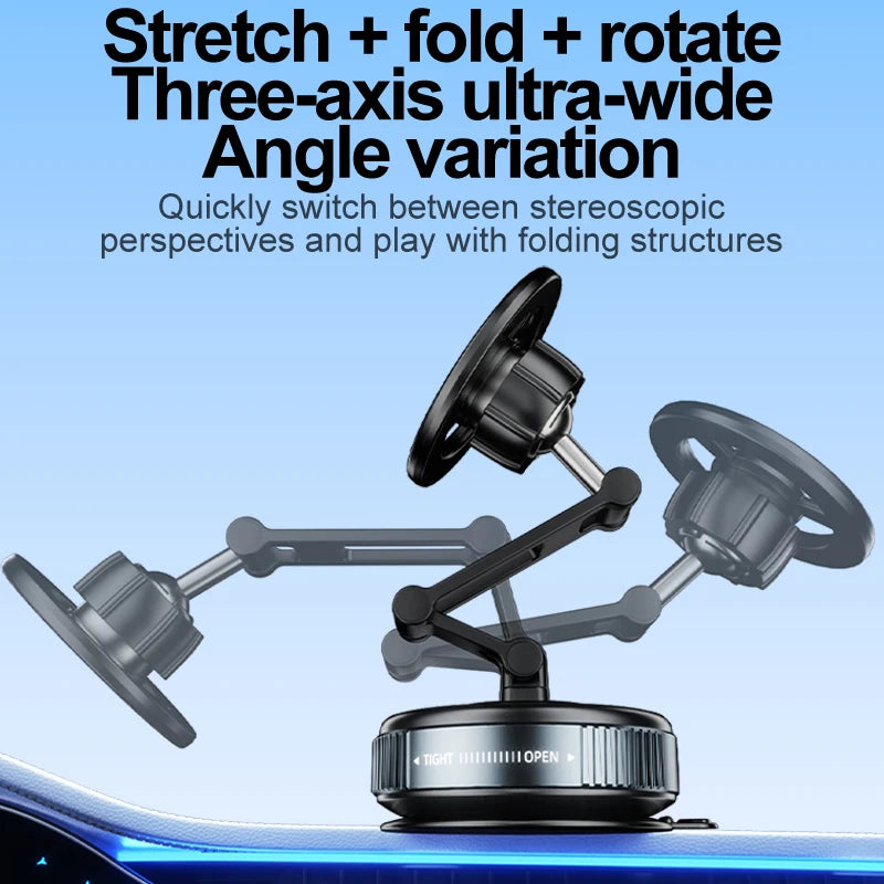 Car Phone Magnetic Stand Mechanical Vacuum Suction Cup Rotate 360° Magnetic Adsorption Bracket Navigation Universal Holder