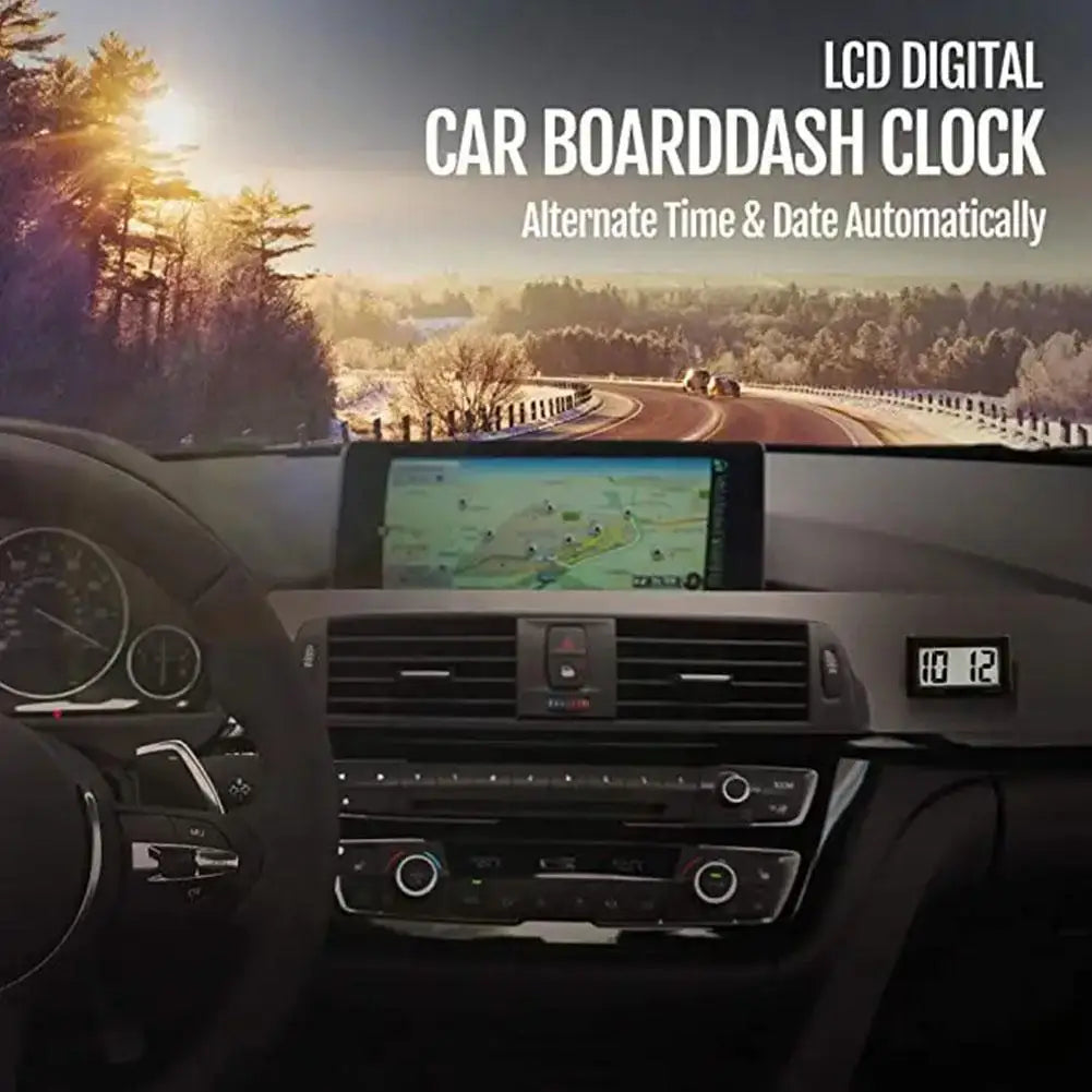 Car Electronic Clock Self-adhesive Mini Digital Clock Truck Clock Clock Screen Multifunctional Car Dashboard Large Dashboar G3Y7
