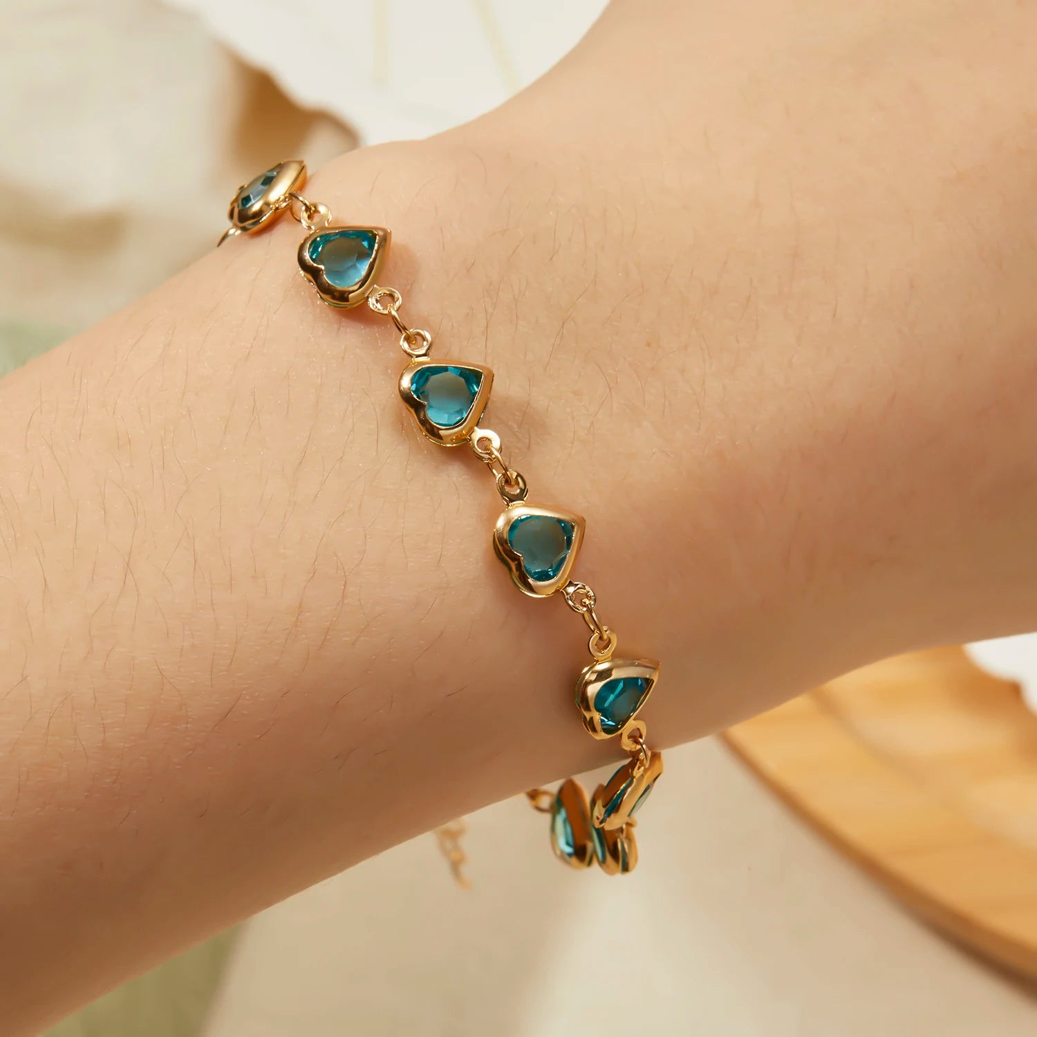 Crystal Zircon Heart Charm Bracelet | Women's Party Jewelry