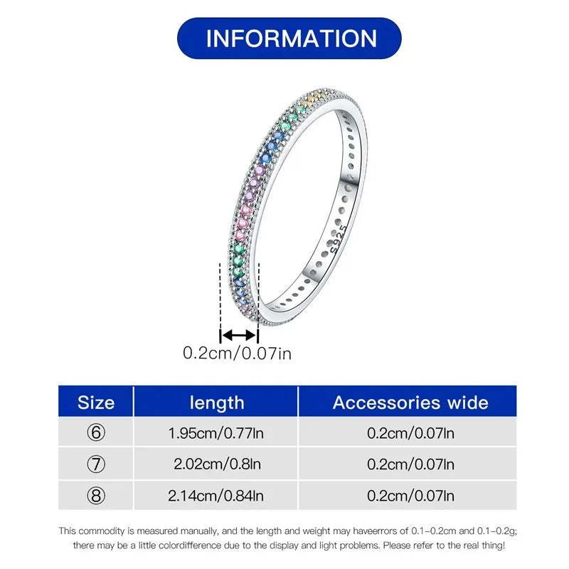 925 Sterling Silver Zircon Double Ring | Women's Fine Jewelry