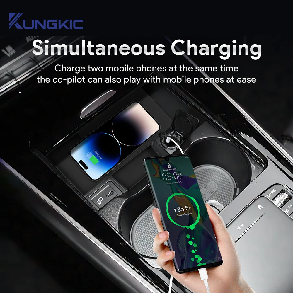 For Mercedes-Benz CLA GLA GLB EQA EQB 2020 2021 2022 2023 2024 2025 Car Wireless Charging Holder Mobile Phone Charger Board