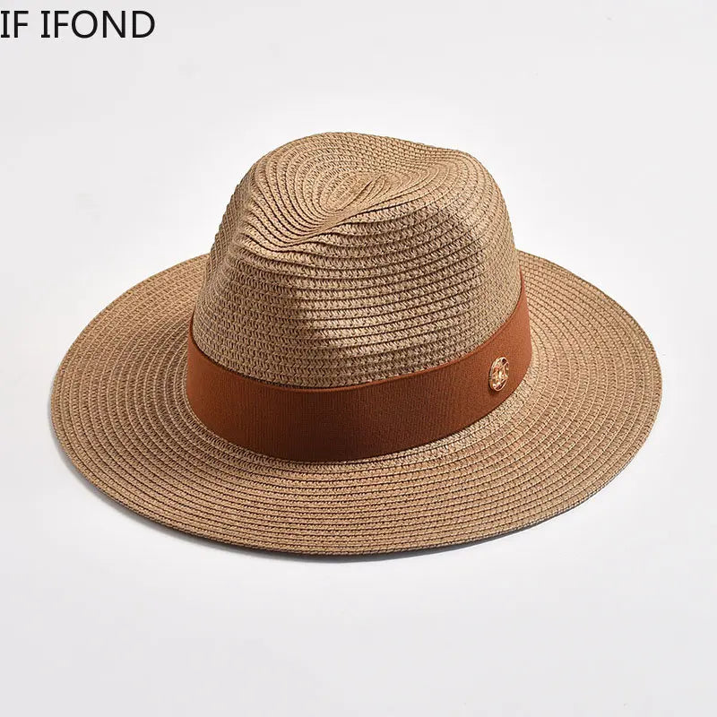 Panama Straw Sun Hat | Elegant Beach & Travel Jazz Hat