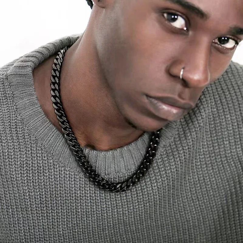 Cuban Link Chain Necklace | Stainless Steel Punk Choker 3-7mm