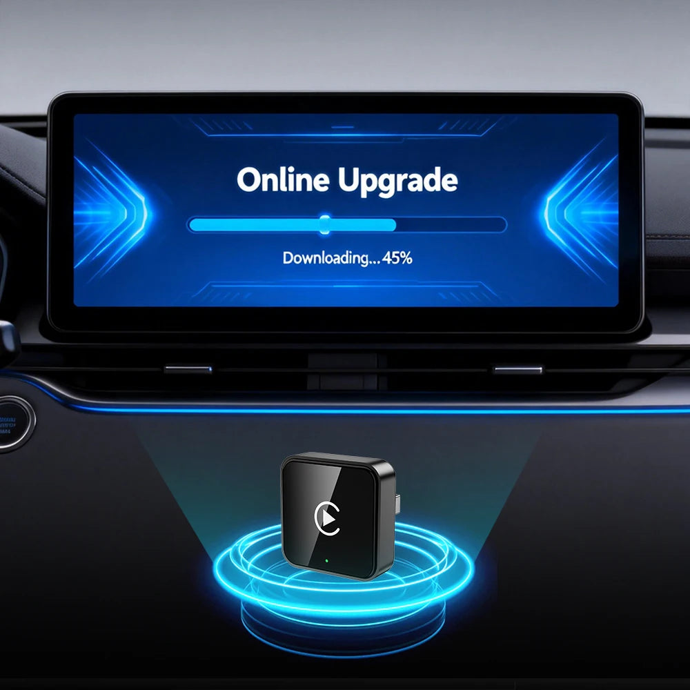 New 2in1 Wired to Wireless CarPlay Adapter, Android Auto Dongle, High-Quality Car Accessory Smart Box 5GHz WiFi Type-C/USB