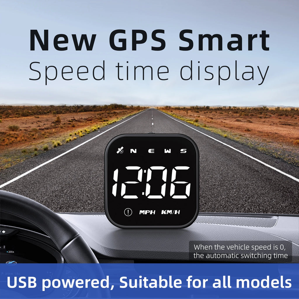 Car GPS Head Up Display LED Smart Digital Speedometer Vehicle Speed G4S HUD Car Accessories for All Car With Overspeed Alarm