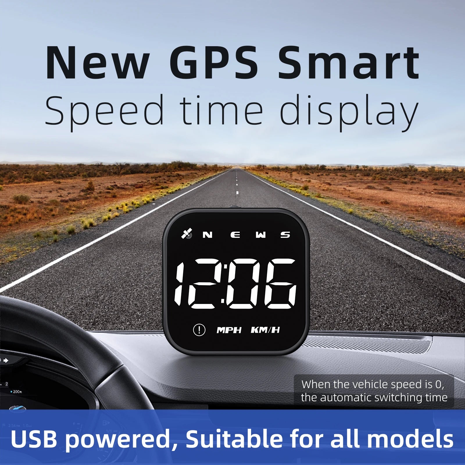Car GPS Head Up Display LED Smart Digital Speedometer Vehicle Speed G4S HUD Car Accessories for All Car With Overspeed Alarm
