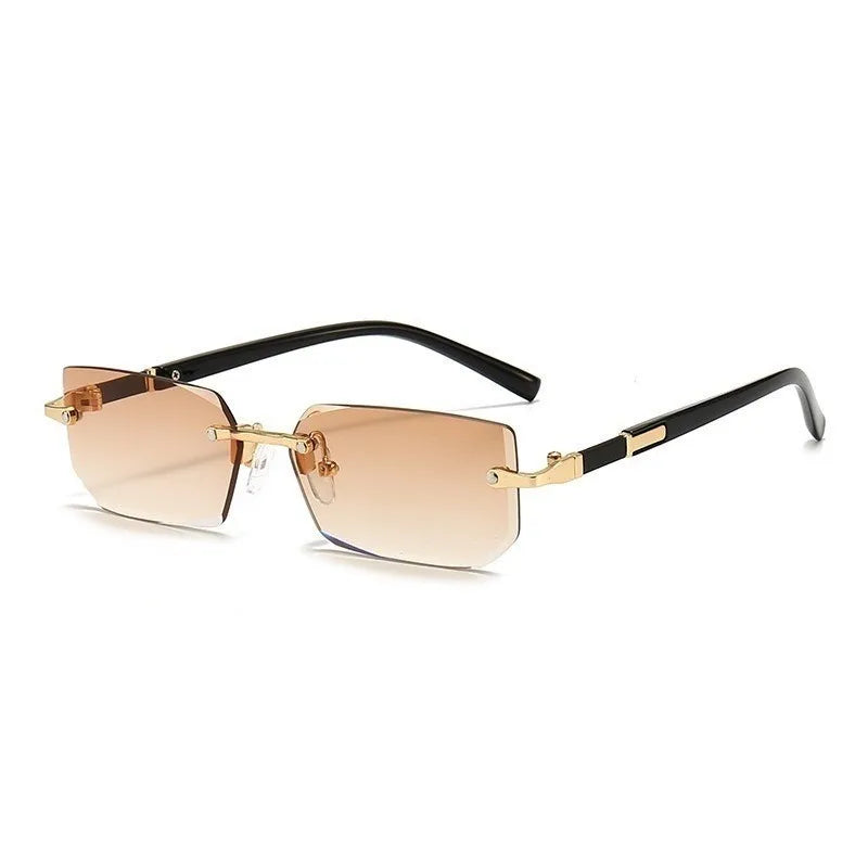 Retro Rimless Sunglasses | UV400 Frameless Shades for Men & Women