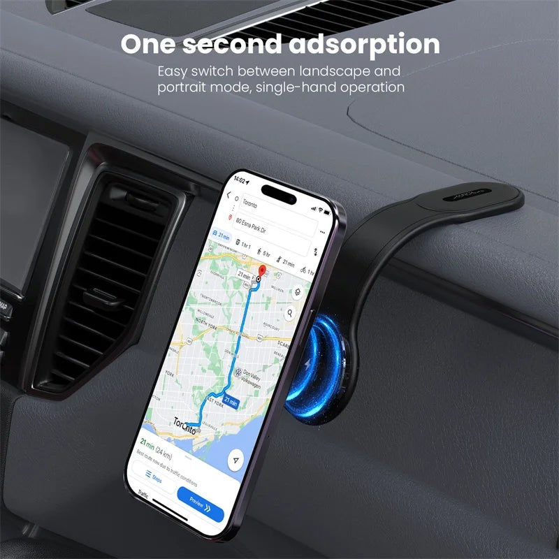 15W Magnetic Car Phone Holder Mobile Support Telephone Holder Interior Gadgets for iPhone 12-17 Stand Dashboard Center Console