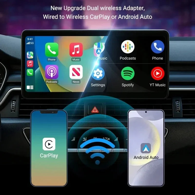 Carplay Wireless Adapter Android Auto 2 in 1 Smart Dongle 5G WIFI For iphone Android Phone For Volvo Benz Mg Kia Chery VW