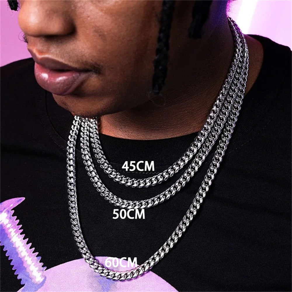 Cuban Link Chain Necklace | Stainless Steel Punk Choker 3-7mm