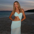 Mesh Halter Beach Slip Dress | High Waist Hollow Out Maxi Dress