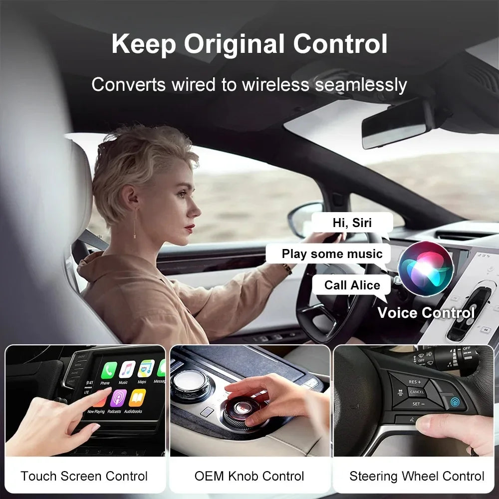 Carplay Wireless Adapter Android Auto 2 in 1 Smart Dongle 5G WIFI For iphone Android Phone For Volvo Benz Mg Kia Chery VW