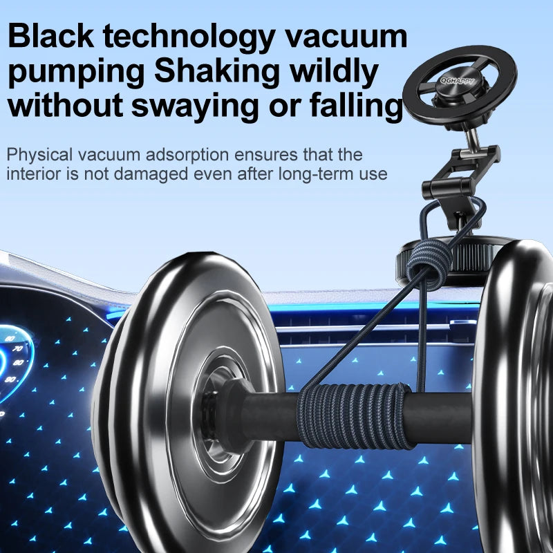 Car Phone Magnetic Stand Mechanical Vacuum Suction Cup Rotate 360° Magnetic Adsorption Bracket Navigation Universal Holder