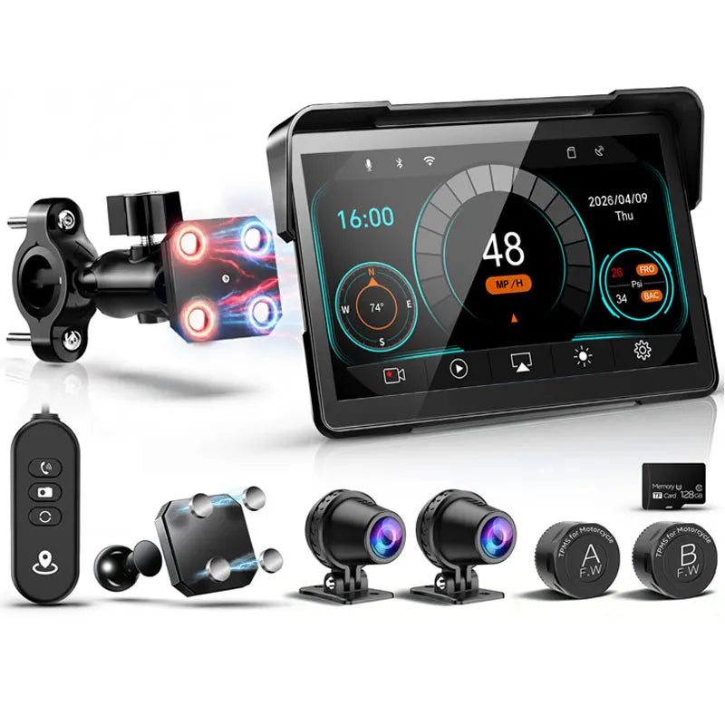 Motorcycle Wireless Magnetic CarPlay Android Auto Portable Quick-Release GPS Navigation for All Models