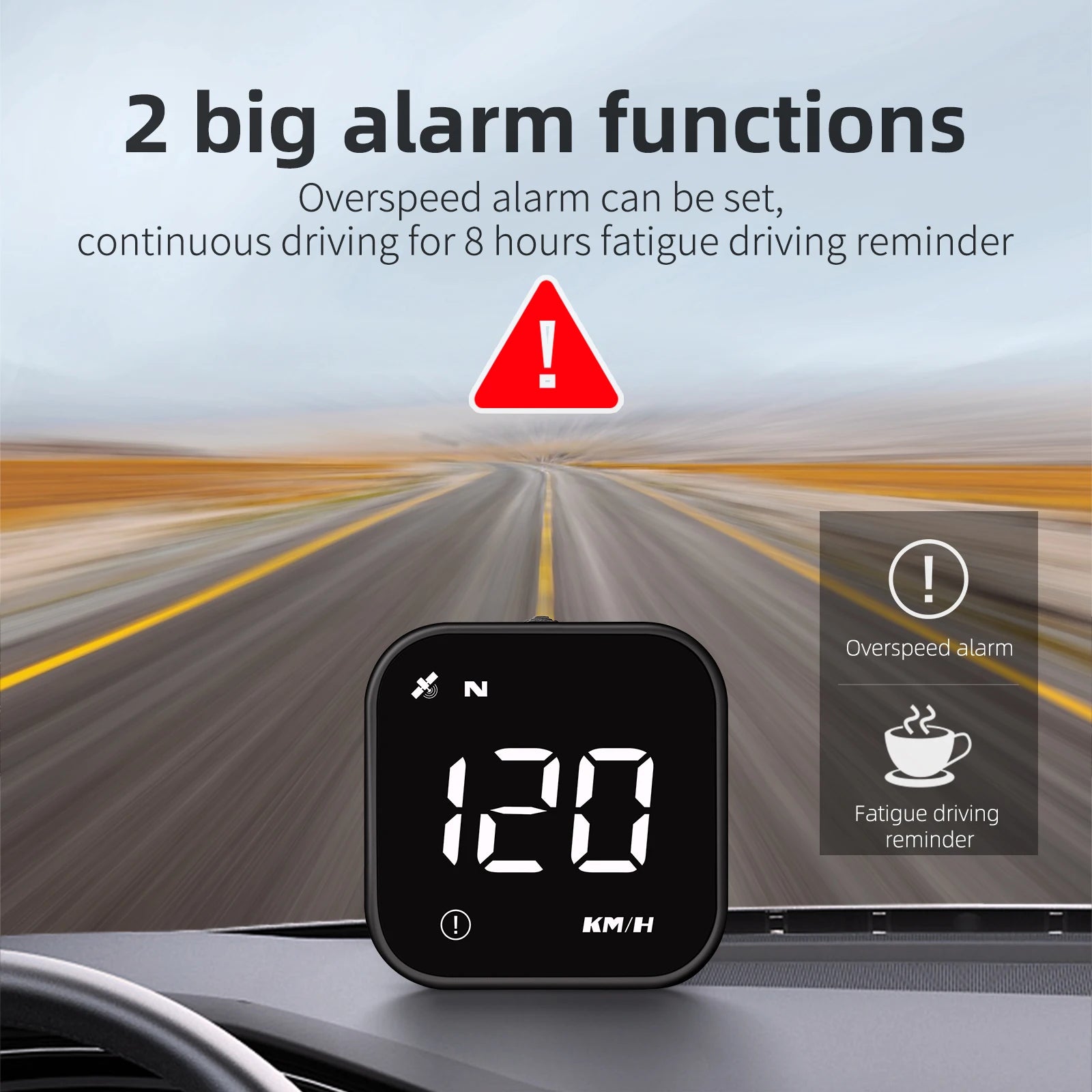 Car GPS Head Up Display LED Smart Digital Speedometer Vehicle Speed G4S HUD Car Accessories for All Car With Overspeed Alarm