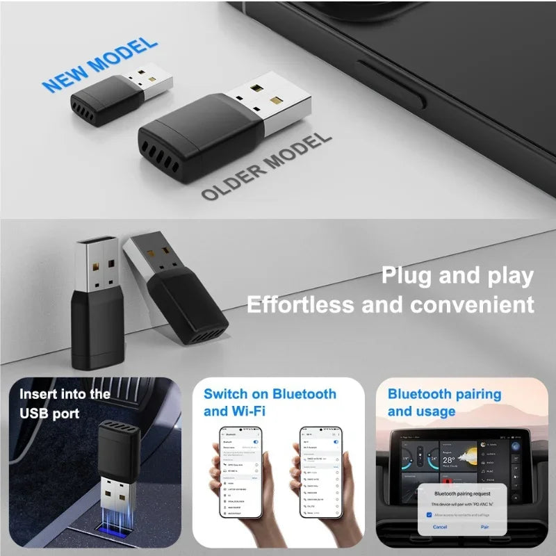 Carplay Wireless Adapter Android Auto 2 in 1 Smart Dongle 5G WIFI For iphone Android Phone For Volvo Benz Mg Kia Chery VW