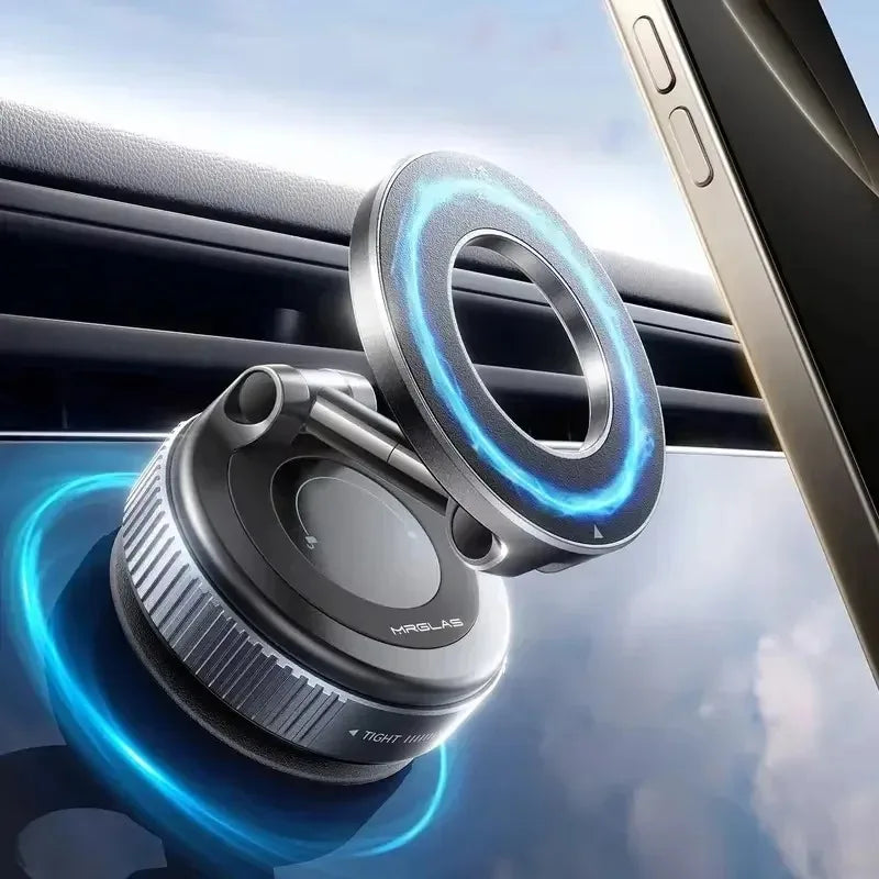 Car Phone Holder with Vacuum Adsorption and Magnetic Suction, New 2026 Model, for In-Car Navigation.