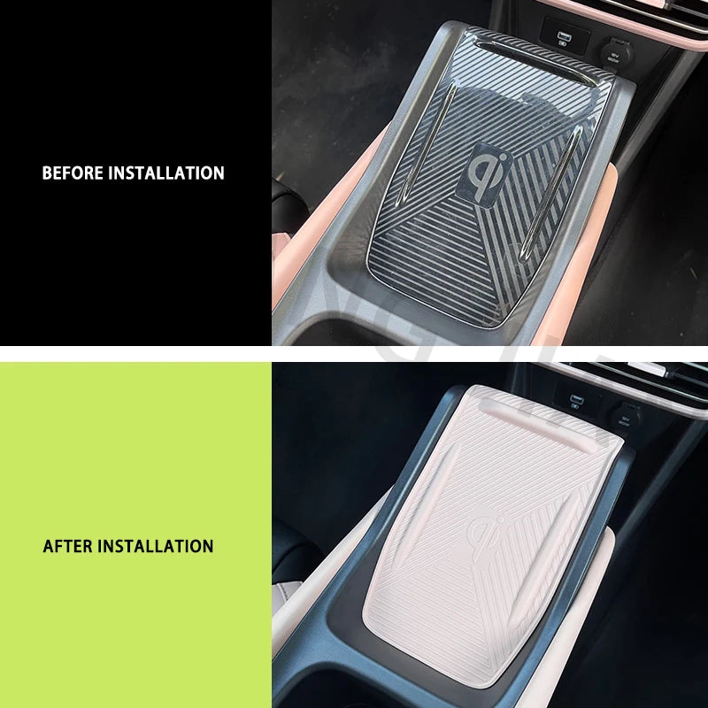 Car Center Console Wireless Charging Pad Anti Slip Pad Mat For BYD Seagull Washable Phone Anti Dirty Pad Interior Accessories